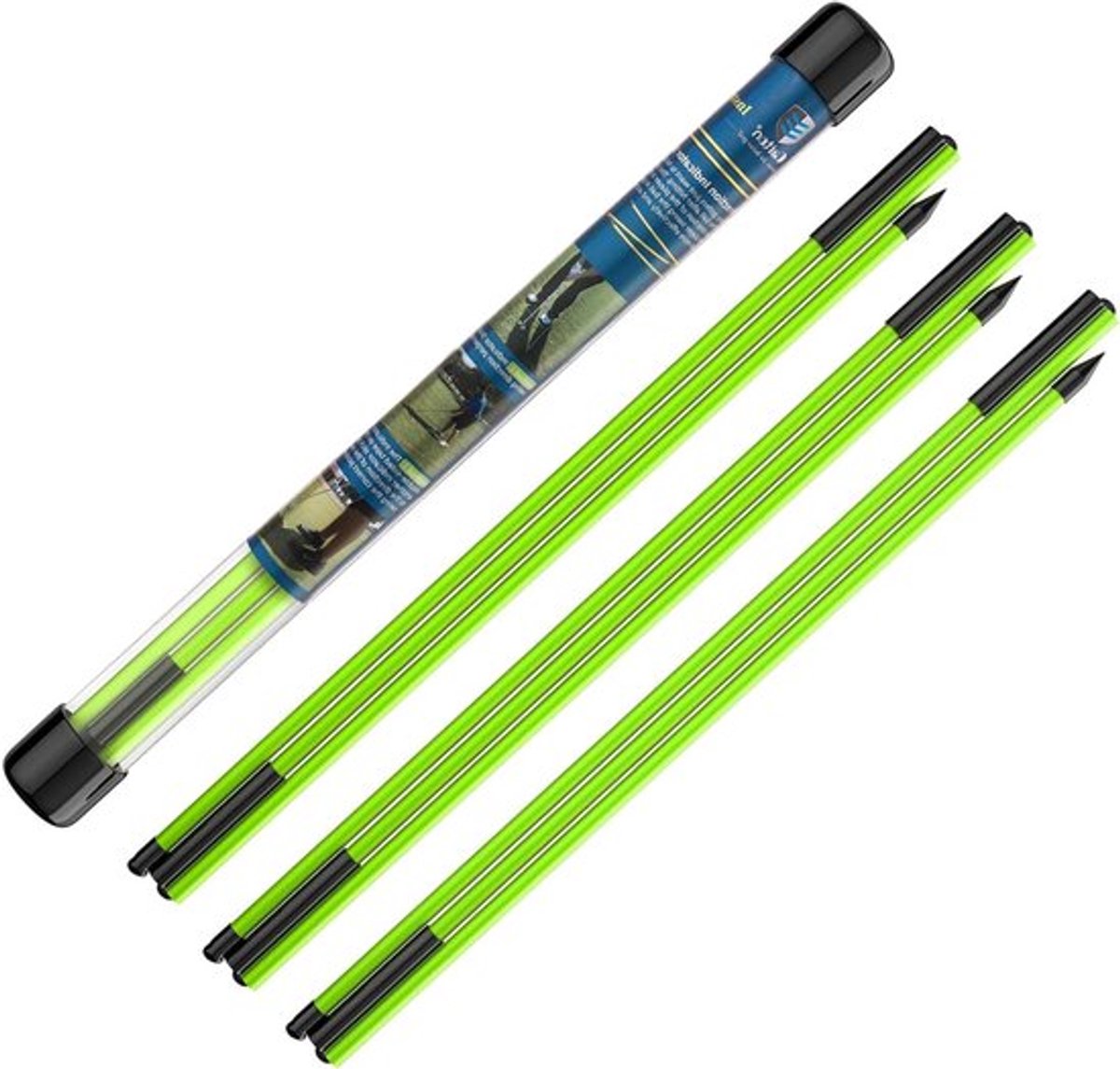 Inklapbare golfuitlijnstokken set van 3, 122 cm lange trainingshulp voor richten, putten en houding corrigeren met doorzichtige buizenhoes, ideaal voor golftraining en oefening