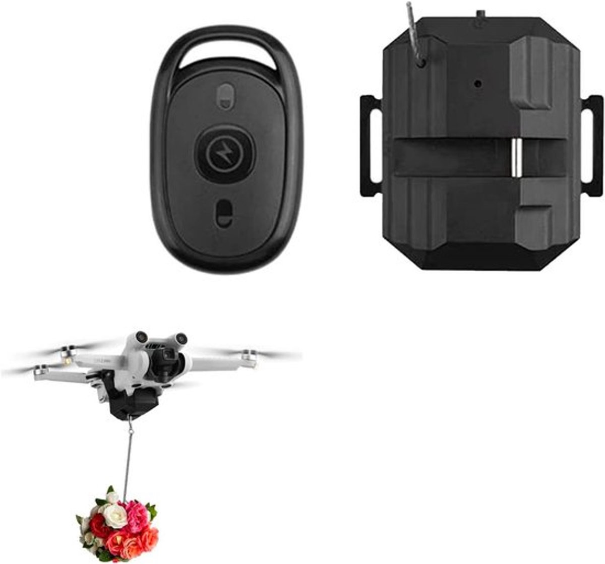 Airdrop systeem met hoge laadcapaciteit, cargo drop device en drone draagoplossing voor bruiloften, detectie en reddingsoperaties, geschikt voor de meeste drones