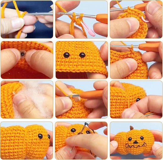 Haken Set voor Beginners met Halloween Pompoen Haaknaalden, DIY Candy Bag en Tutorial Handleiding voor Creatieve Projecten — afbeelding 2