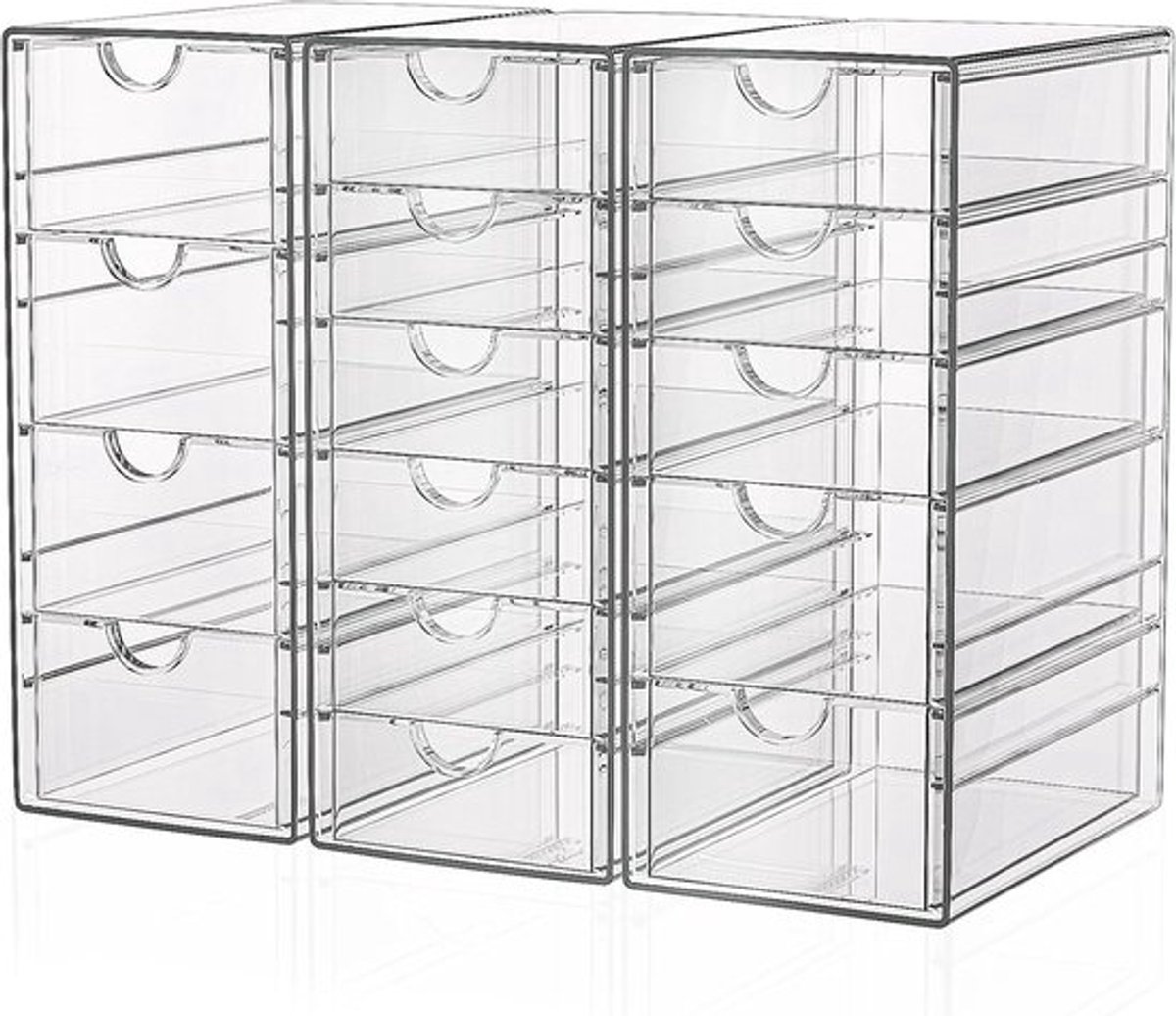 Transparante opbergbox met 15 laden voor make-up en accessoires