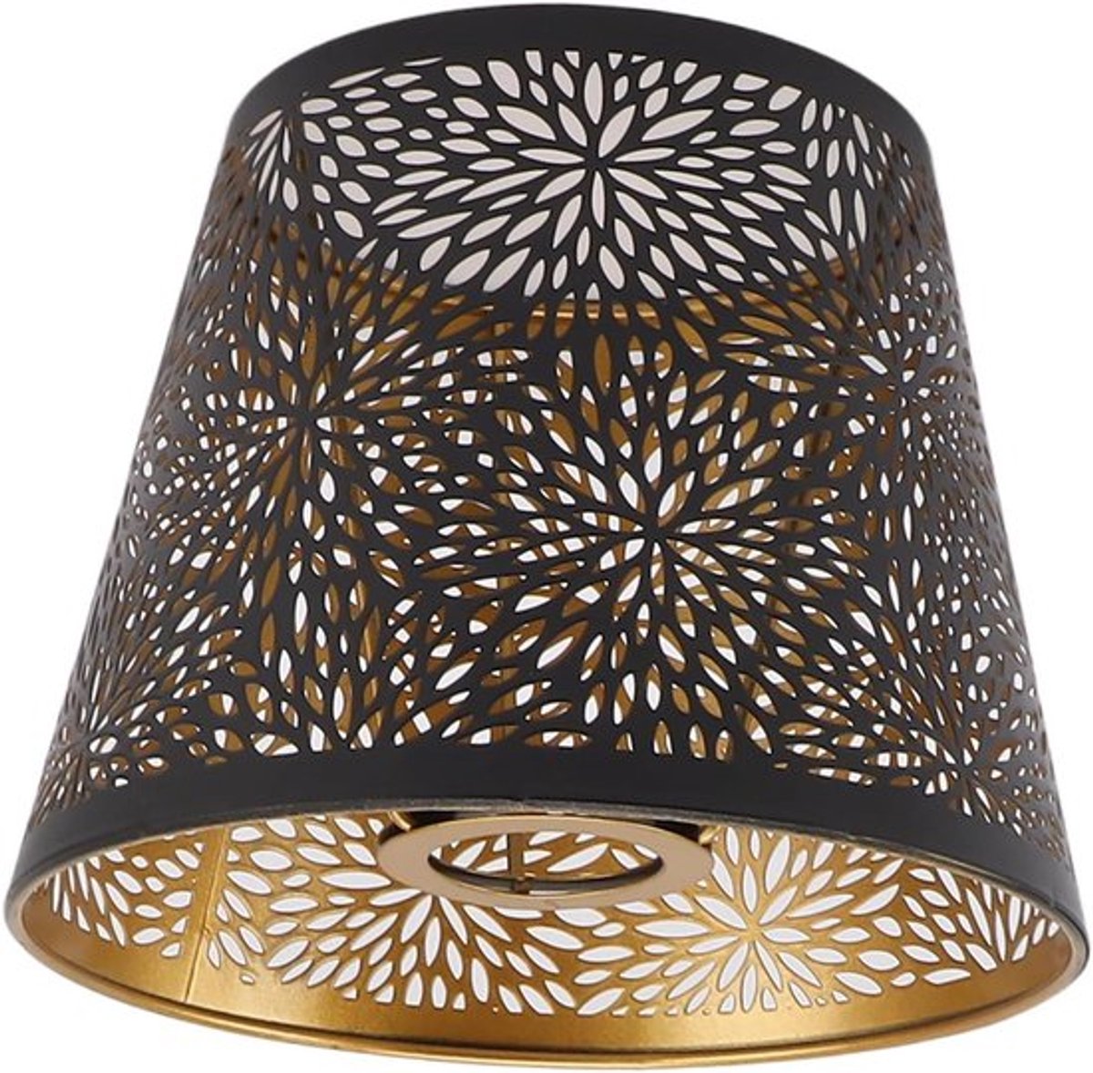 Metalen lampenkap met bosboomstijl en uitgehold ontwerp, goudkleurig patroon - voor tafel, muur, plafondlamp - zwart - E26 E27 - decoratief - binnenverlichting.