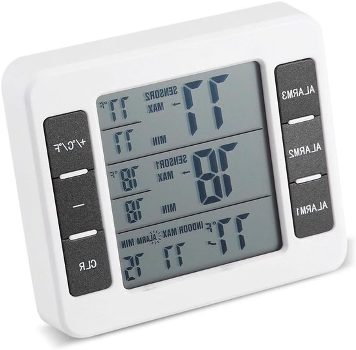 Draadloze Wifi Thermometer met Geluidsalarm voor Koelkast - Digitale Min/Max Weergave en 2 Sensors voor Nauwkeurige Temperatuurmeting