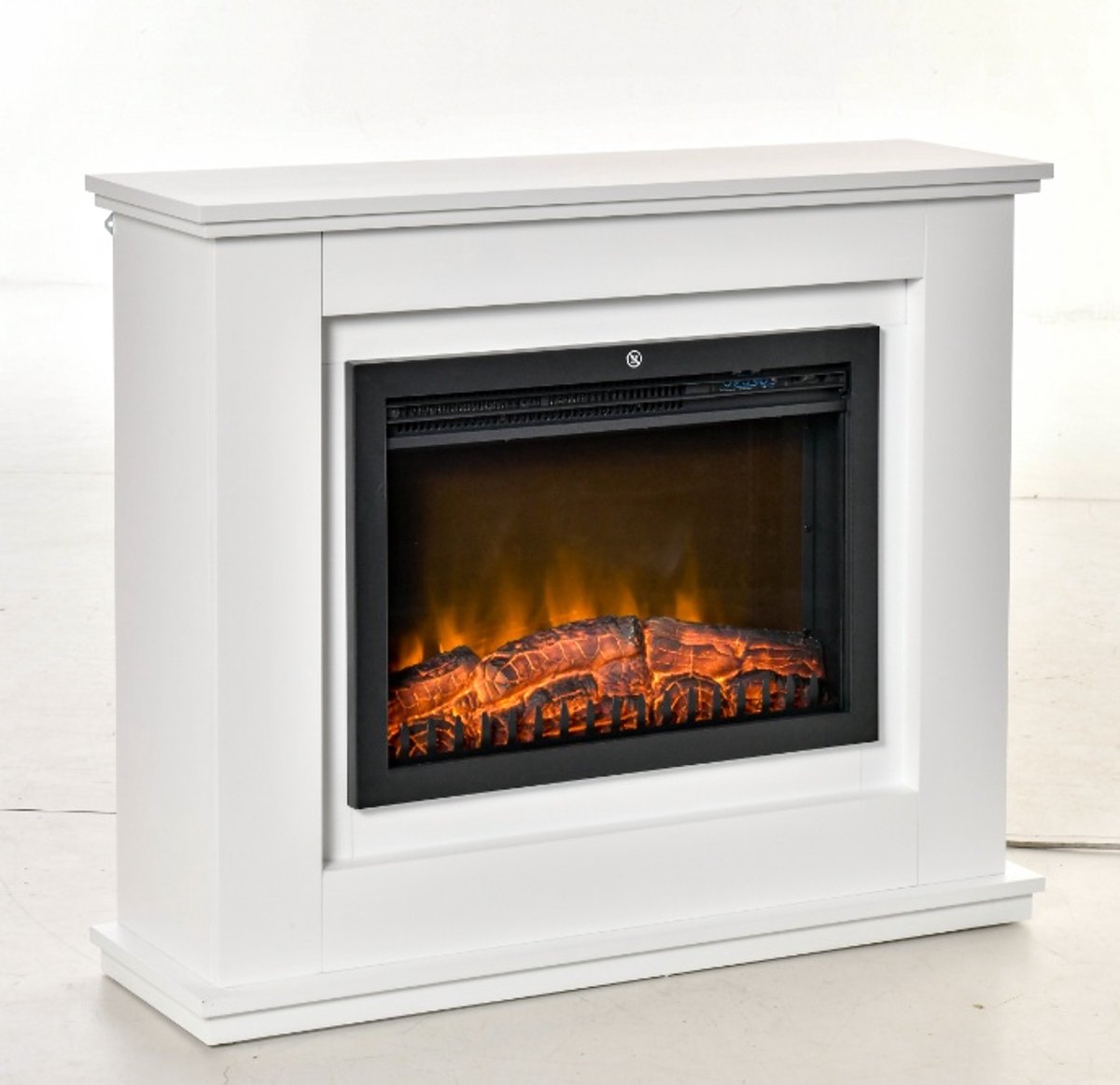 HOMCOM Elektrische open haard MDF, gehard glas 98L x 27,5B x 80H cm Wit