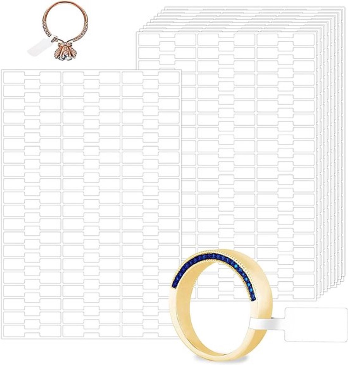 500 Stuks Zelfklevende Prijsstickers voor Sieraden, Lege Witte Labels in Barbell Vorm voor Oorbellen, Kettingen en Armbanden