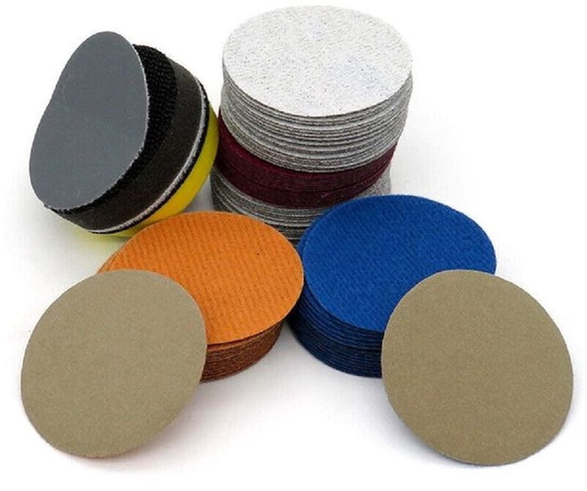 Schuurschijven Pads - Schuurpapier - Droog of Nat - Haak en Loop - Schurende Polish Pad - 10000 korrel - Geschikt voor Schuurmachines - Roze 10 stuks 50mm.