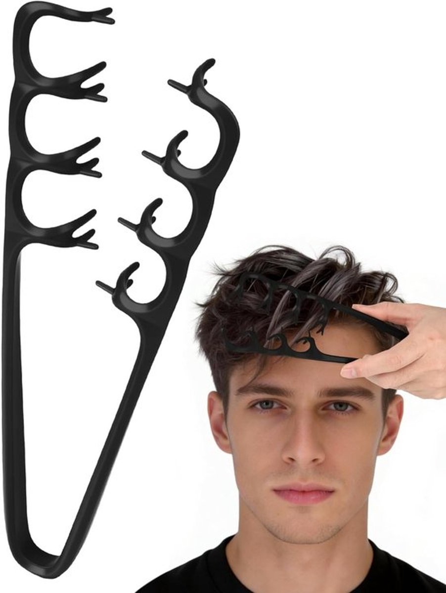 Professionele Styling Kam voor Textuur - 3-Tand Kam voor Volume en Krullen - Ideaal voor Mannen en Vrouwen - Zwart Haaraccessoire voor Perfecte Styling