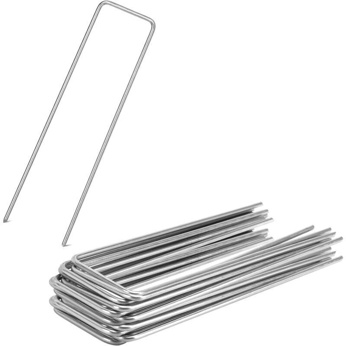 20 roestbestendige stalen grondpinnen, geschikt voor tuinen, kamperen en omheiningen geschikt voor buitenranden en gaas - 150 mm hoog x 25 mm breed x 3 mm diageschikt voorer