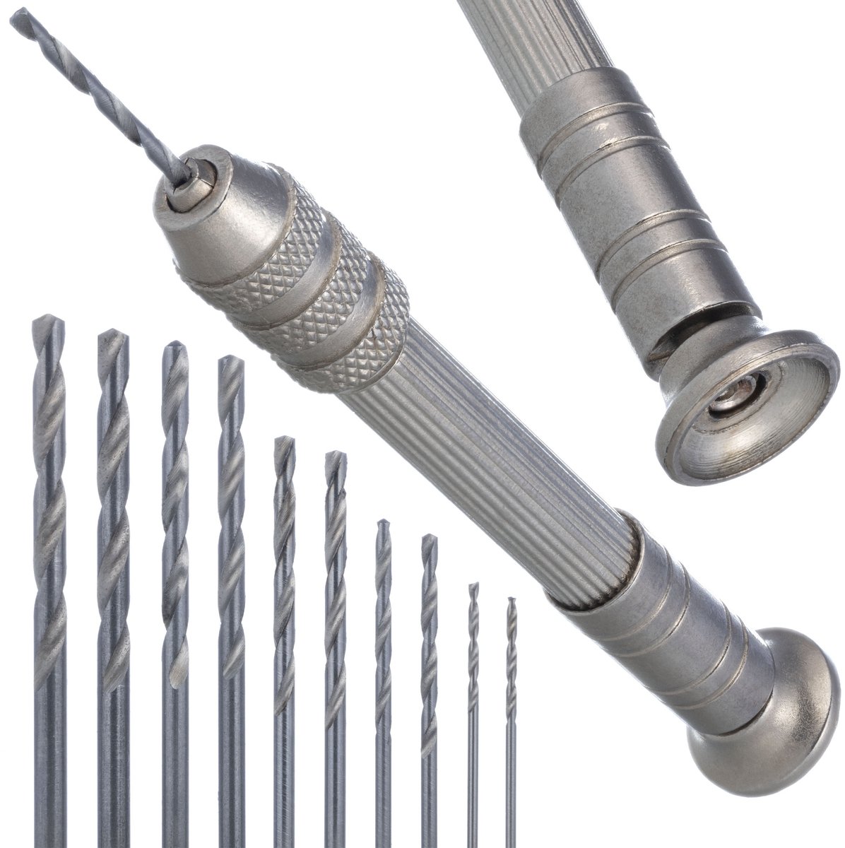 Rosfix Handboor Mini Set - 3-Klauwen Boorkop, 0,8–3,0 Mm Boren - Antislip Oppervlak - Interne Opslag