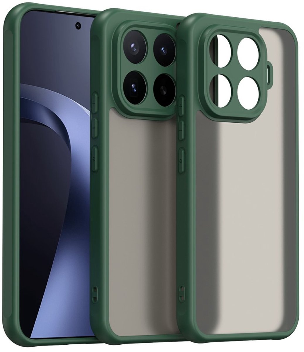 Coverup Hoesje - Geschikt voor Xiaomi 17T Pro Hoesje - Coverup Mat Transparante Back Cover met Camera Cover - Groen