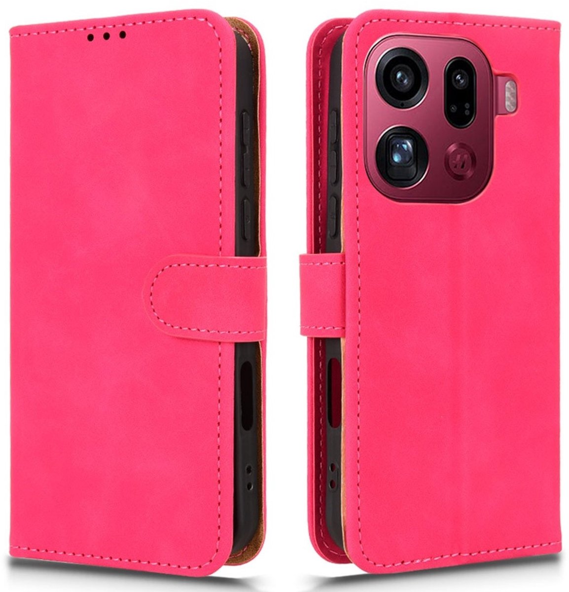 Coverup Hoesje - Geschikt voor OPPO Find X9 Pro Hoesje - Coverup Book Case - Pink