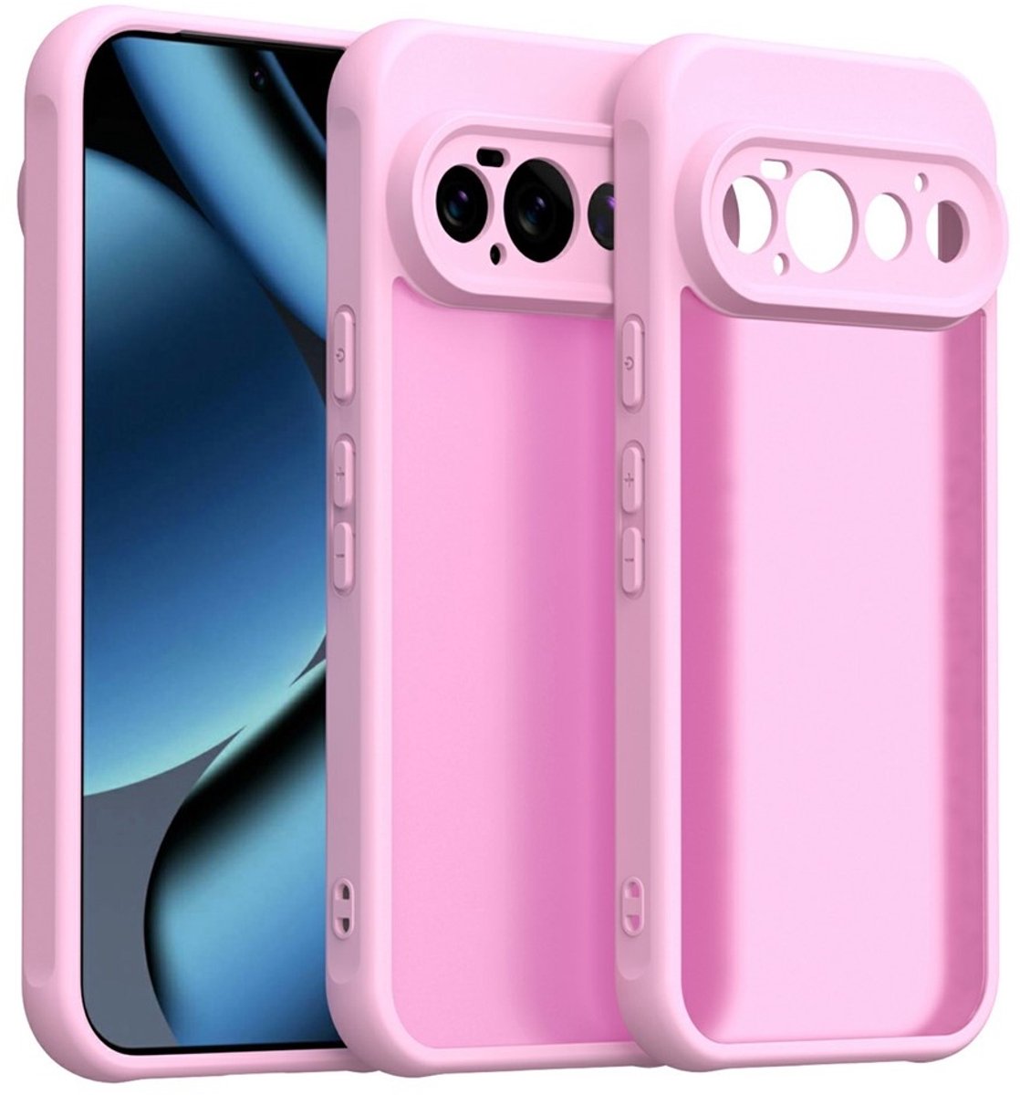 Coverup Hoesje - Geschikt voor Google Pixel 11 Pro Hoesje - Coverup Mat Transparante Back Cover met Camera Cover - Roze