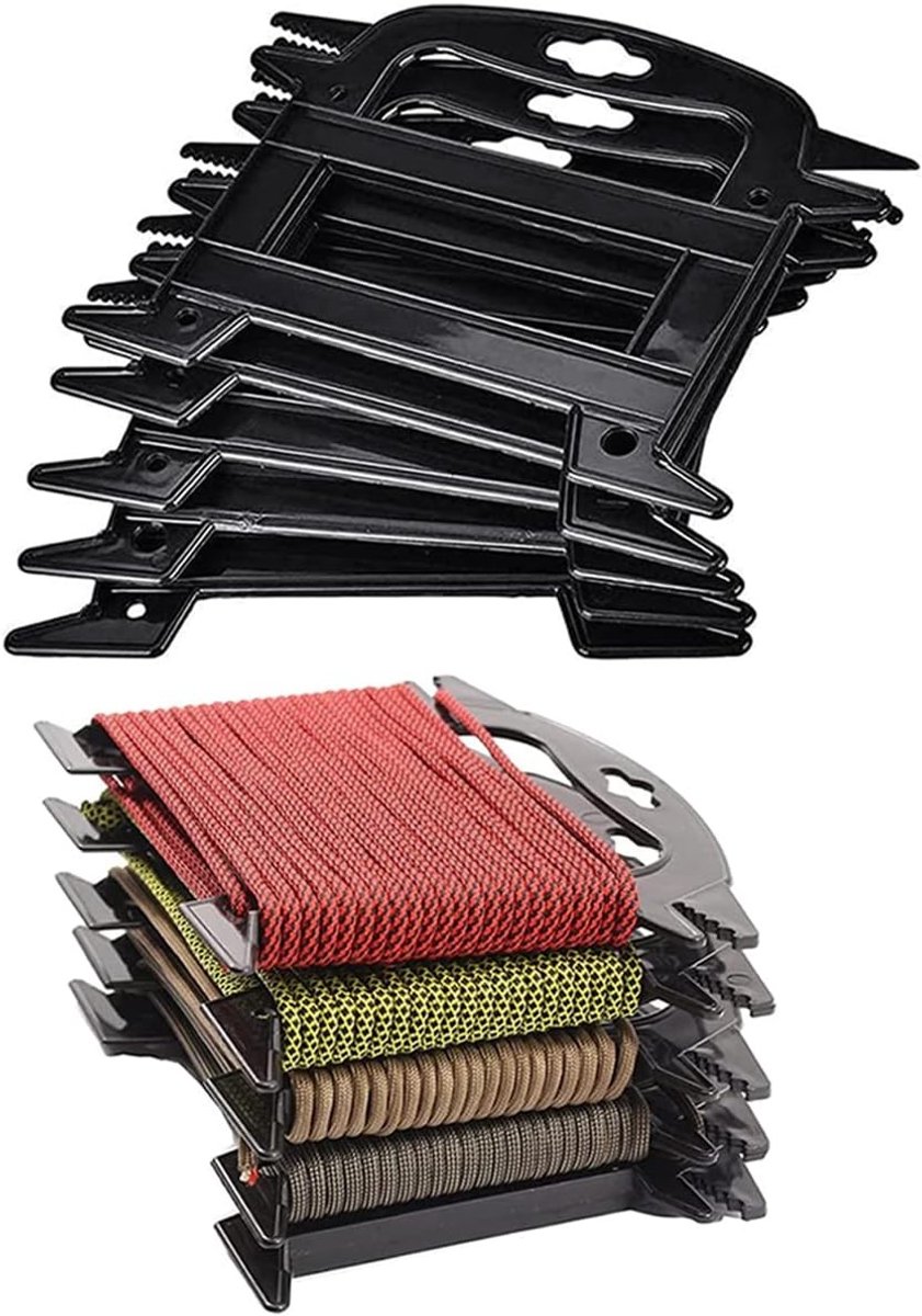 10-delige Paracord Winder Set voor Buitenactiviteiten - Rope Organizer, Laddervormige Spool en Touwhouder voor Efficiënte Opslag en Gebruik