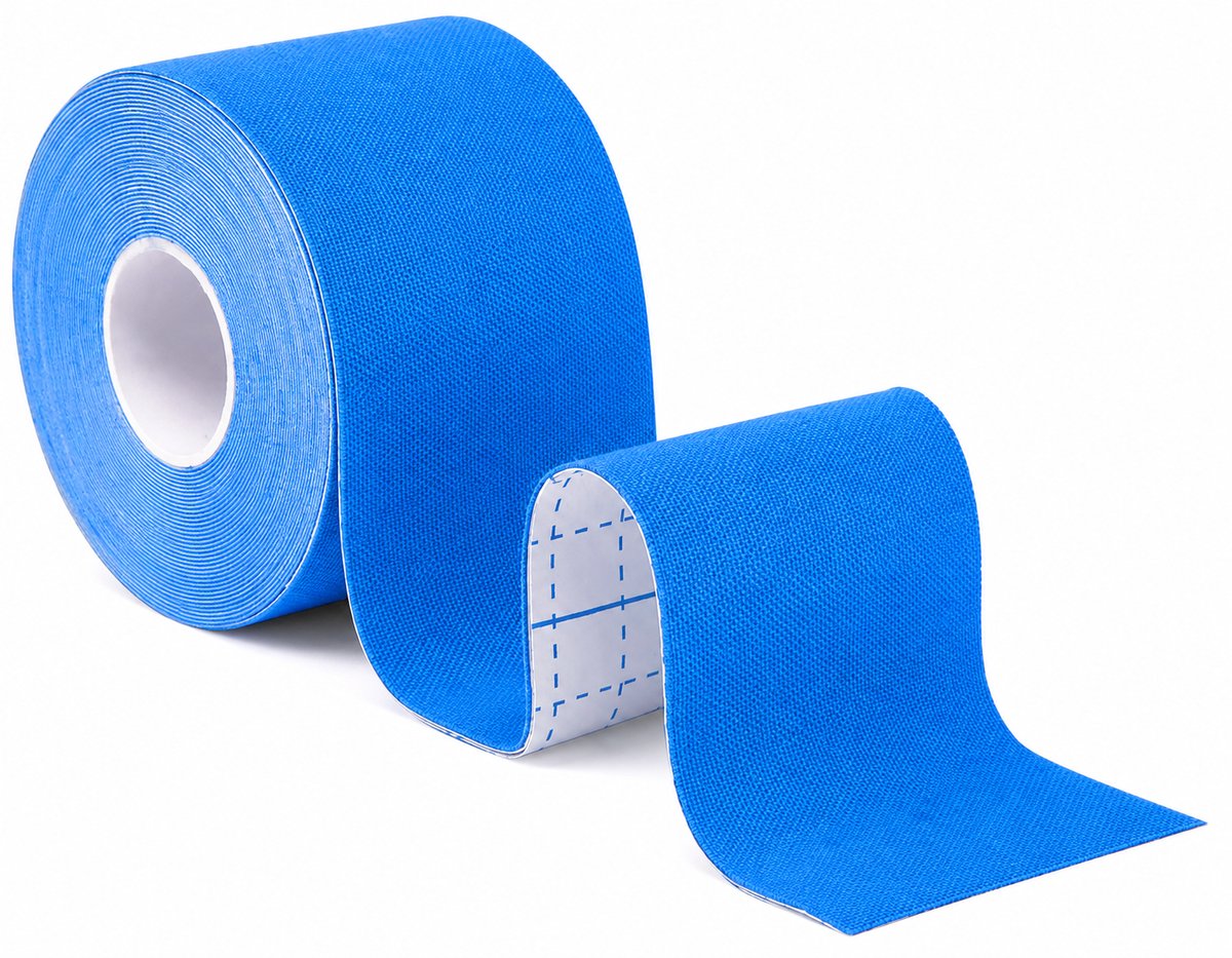 BOTC Kinesiologietape - Waterdichte Sporttape & Spiertape - 5 cm x 5 m - Ongesneden Rol - Blauw