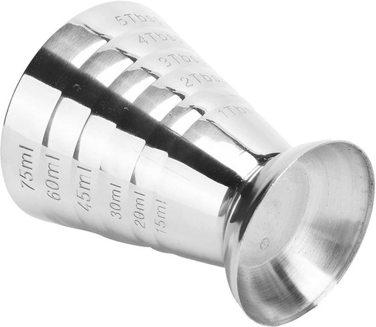 Cocktail Jigger 75ml - Roestvrij Stalen Maatbeker - Multifunctionele Bar Accessoire - Eenvoudig Design - Voor Thuis/Hotel