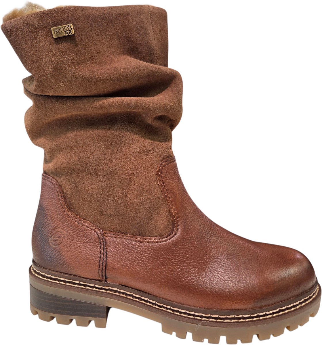 Remonte Bruine Leren Dames Laarzen - Bruin - 40