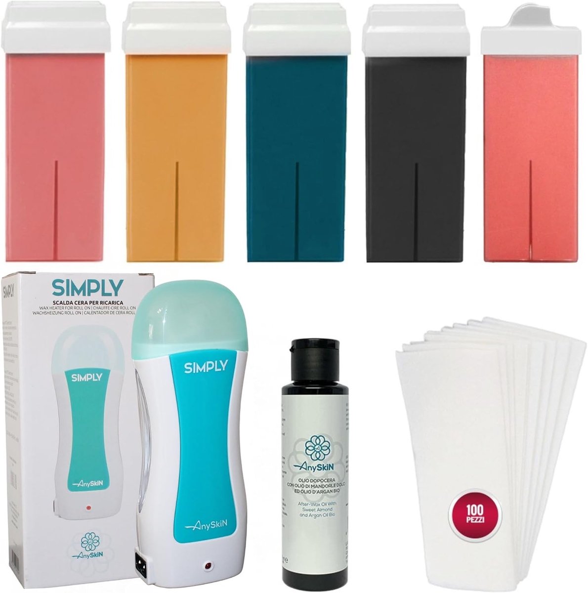 Waxverwarmer Kit - Zwart - Professionele Rol met 5 Navulverpakkingen - Voor Ontharing Thuis