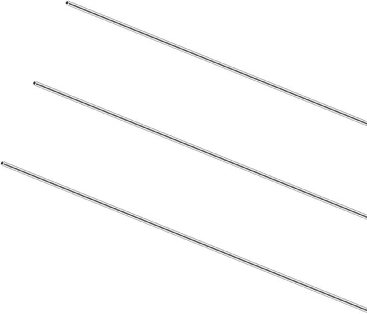 Roestvrijstalen Buis 2mm OD - 0.4mm Wanddikte - 300mm Lengte - 3 Stuks - Duurzaam - Corrosiebestendig - Stalen Buis