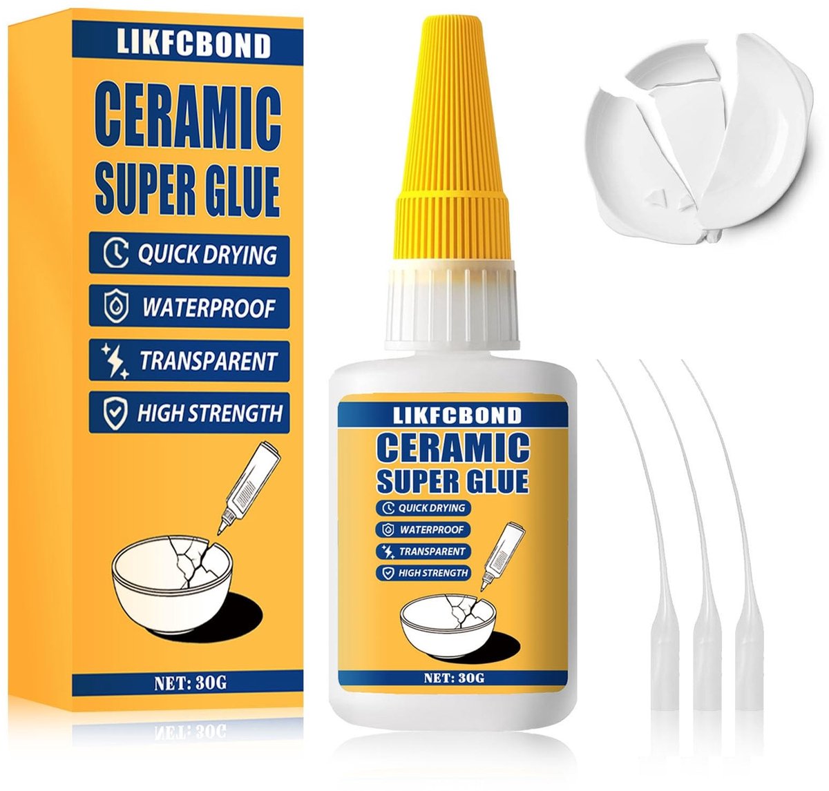 Solidchoice - Transparante Keramische Lijm, 30g voor Stevige Reparaties
