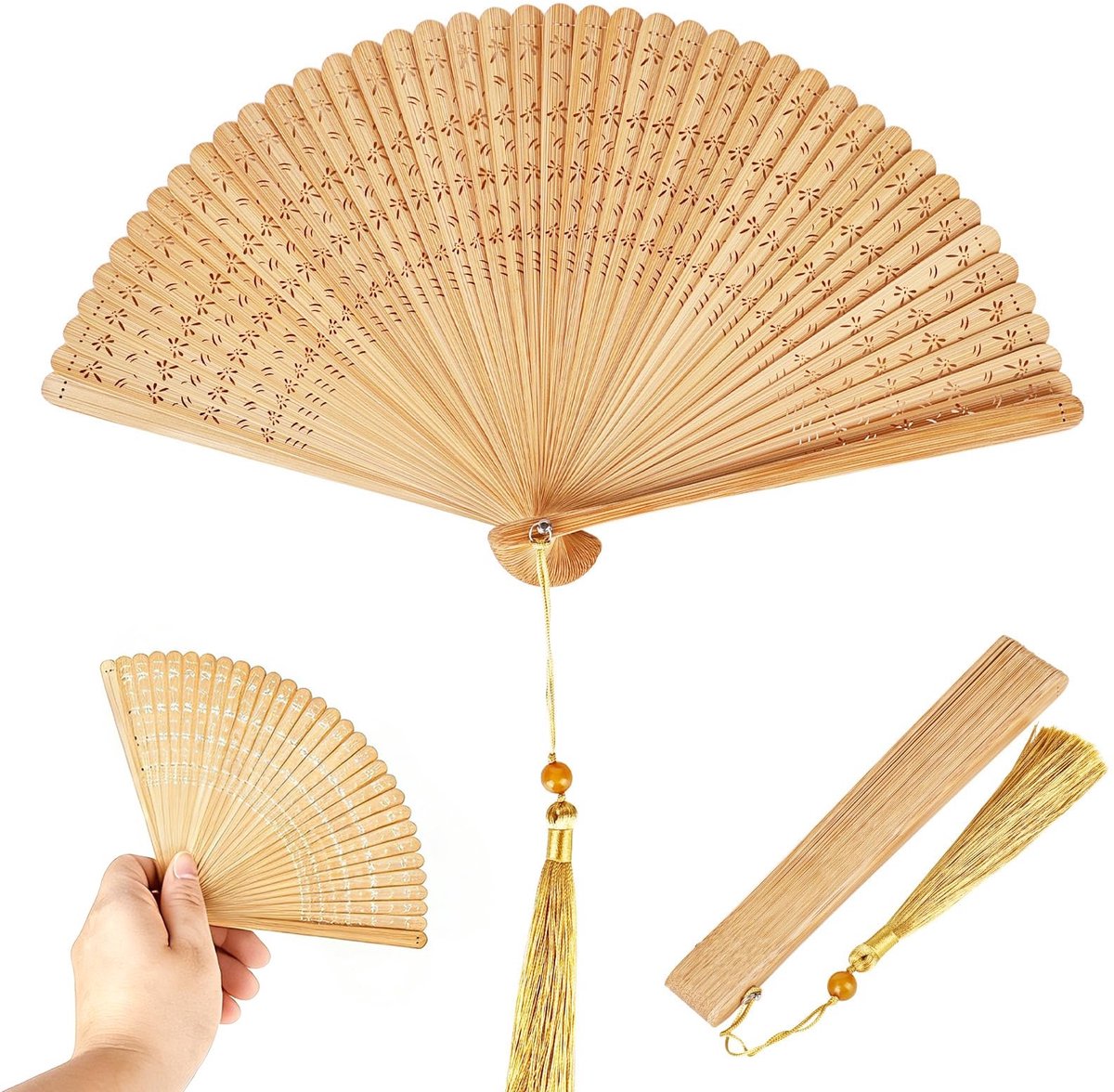 Solidchoice - Vouwbare Bamboe Handfan voor Evenementen