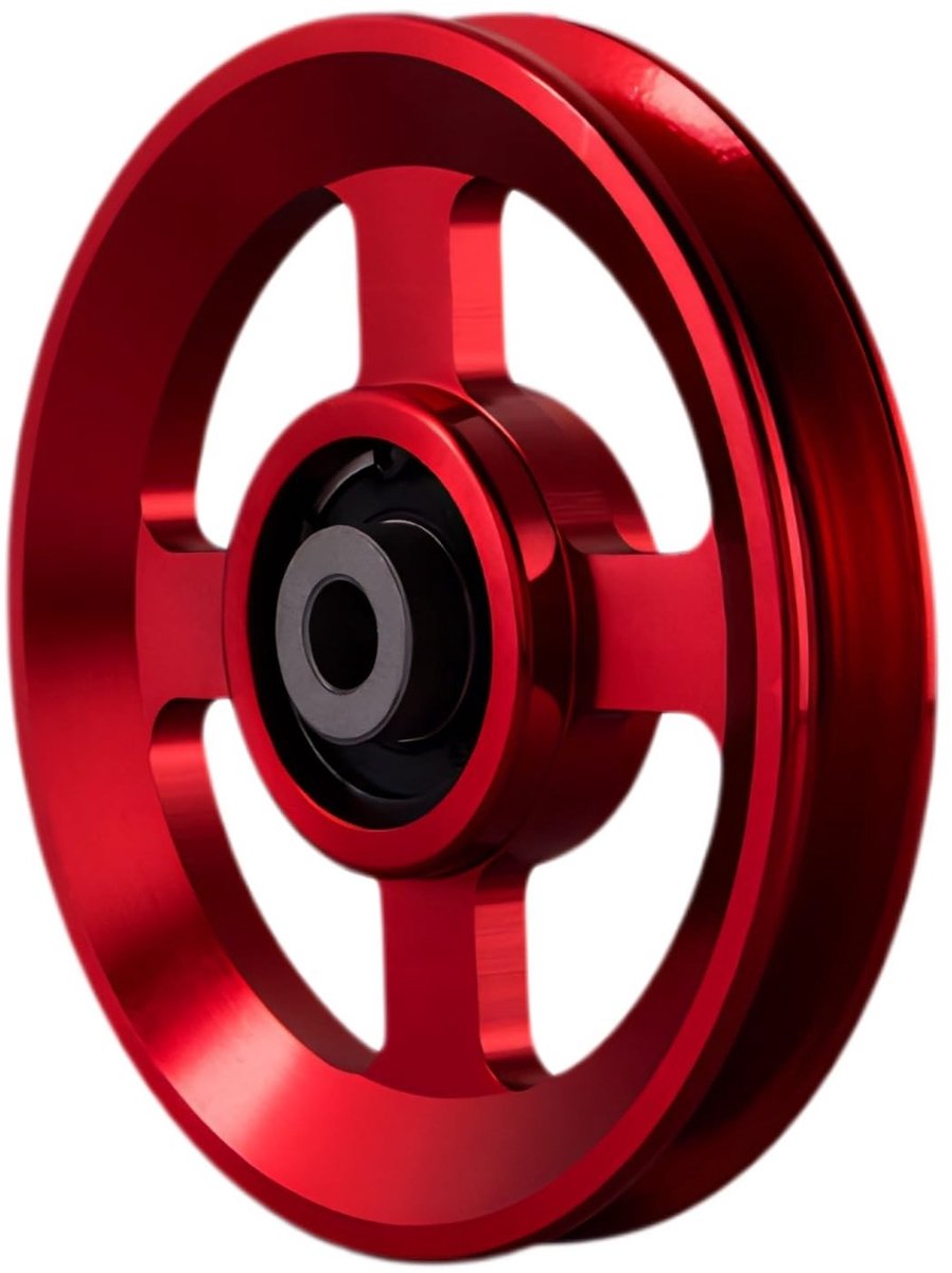 Solidchoice - Aluminium Katrolwiel voor Fitness en Garage (Rood, 114-115mm)
