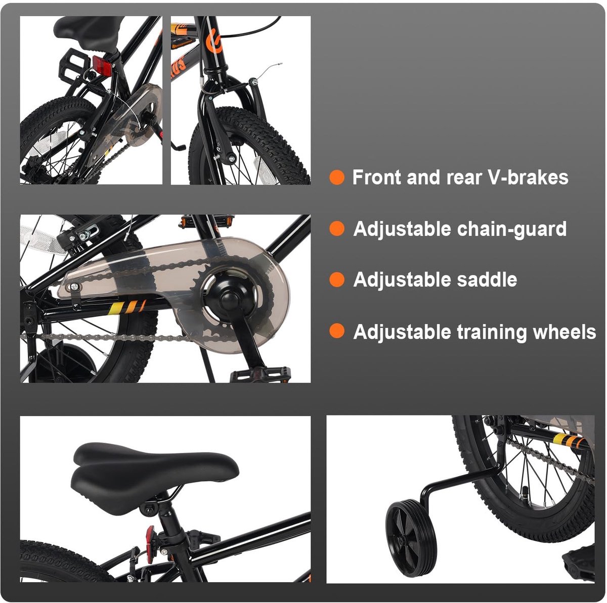 Solidchoice 16 Inch Kinderfiets met Lichtgewicht Ontwerp