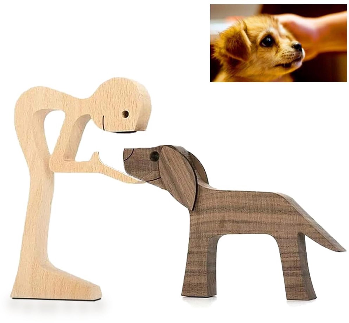 Solidchoice - Handgemaakt Houtsnijwerk van Honden voor Decoratie