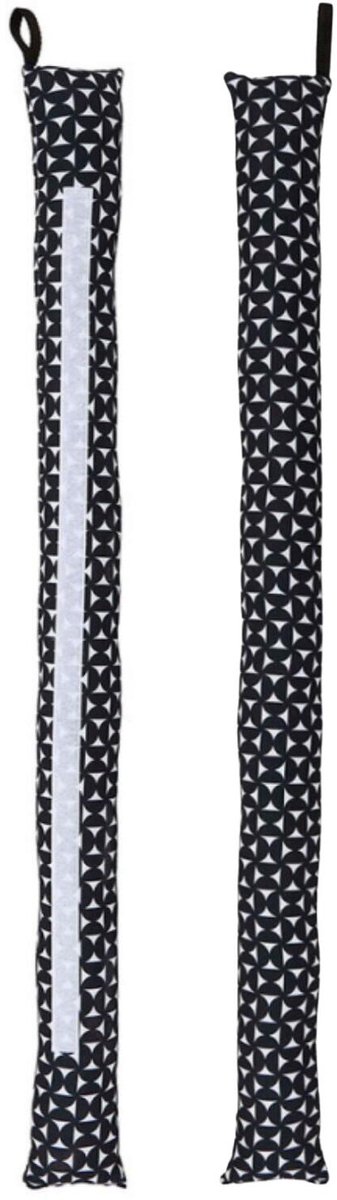 Cogex Tochtstopper - 2x - zwart - stof - 80 x 8 cm - tochtrollen - polyester