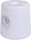 Een witte, ronde, vulbare voet voor een partytent met een draaidop.