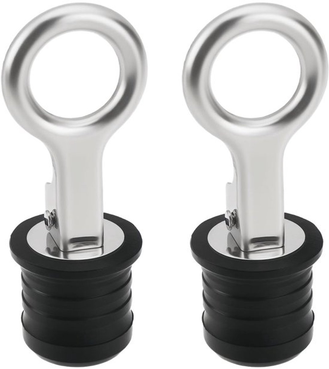 Afvoerplug - 2 Stuks - Geschikt voor 32 mm Gat - Rubber/304 Roestvrij Staal - Bootafvoerplug - Eenvoudig te Installeren - Goede Afdichting