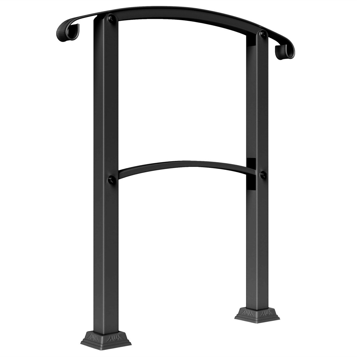 Leuning klasse 1-3 – Gelakte metalen trapleuning – Stijlvolle leuning voor buitentrappen – Inclusief expansiebouten – 71 x 8 x 148 cm – Zwart