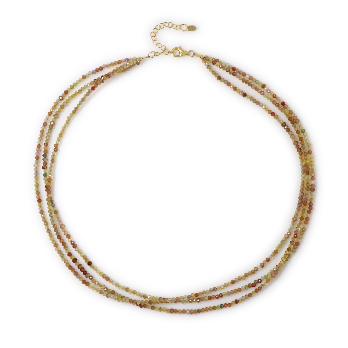Cavill - Elegante Boho Zilveren Halsketting - 925 Sterling Zilver Verguld - Kanariegele Zirkonia 81,03 ct - Korte Ketting 45 cm