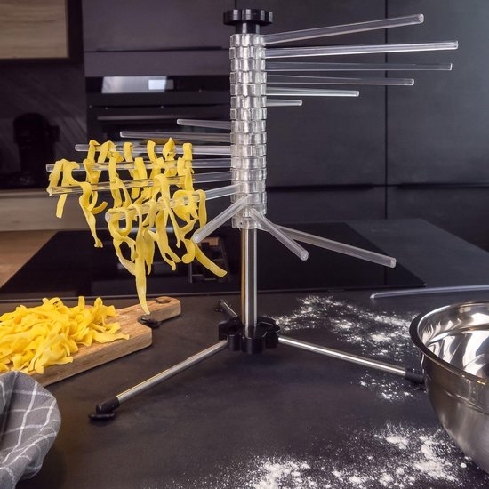 Pastadroger - Pastarek Droogrek - Verse Pasta Drogen - 14 Droogarmen - 50 cm - Zilverkleurig — afbeelding 3
