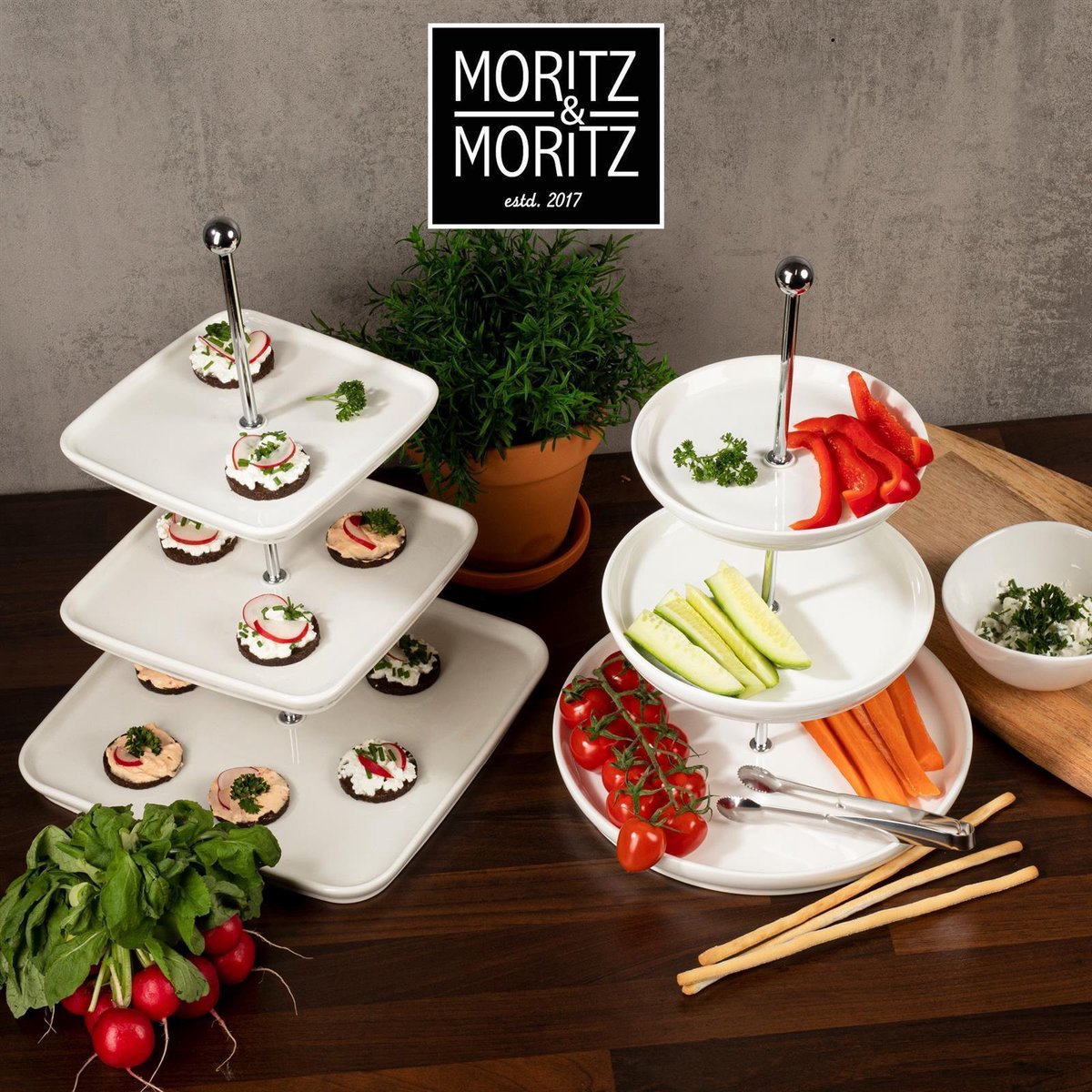 Moritz & Moritz Etagere rund 3-Stufig weiß