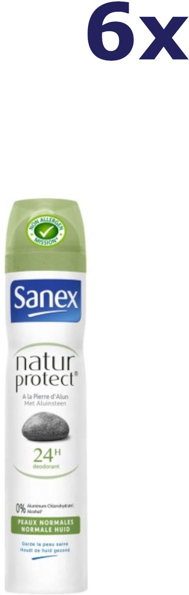 6x Sanex Deo spray - 200ml - natur protect - aluinsteen