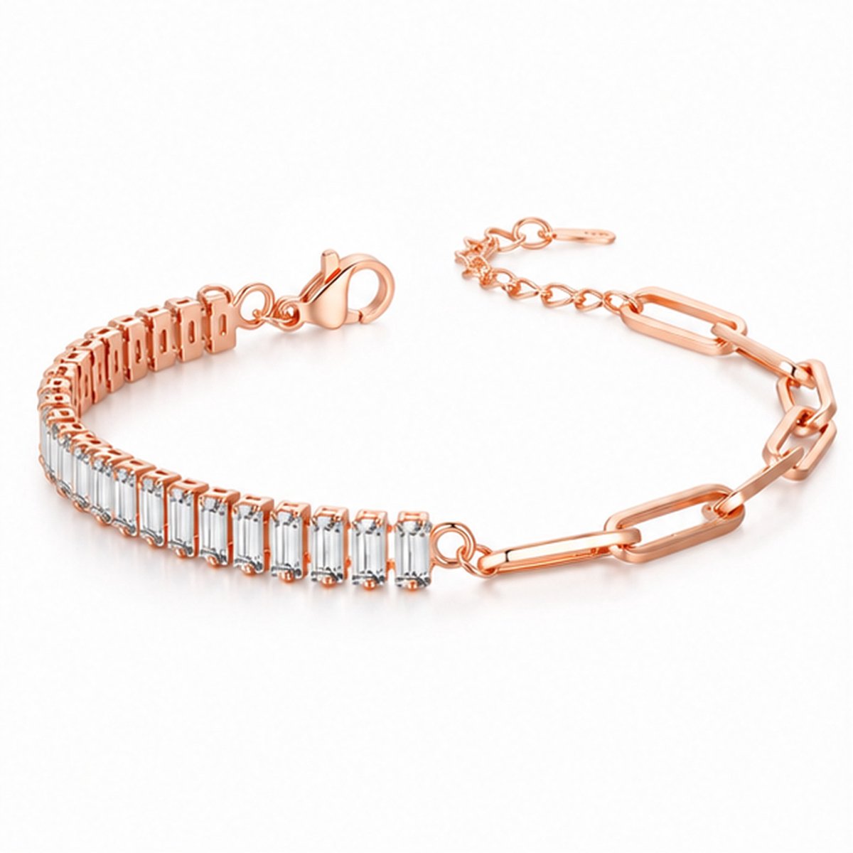 LGT JWLS - Dames armband - Schakelarmband - Witte zirkonia