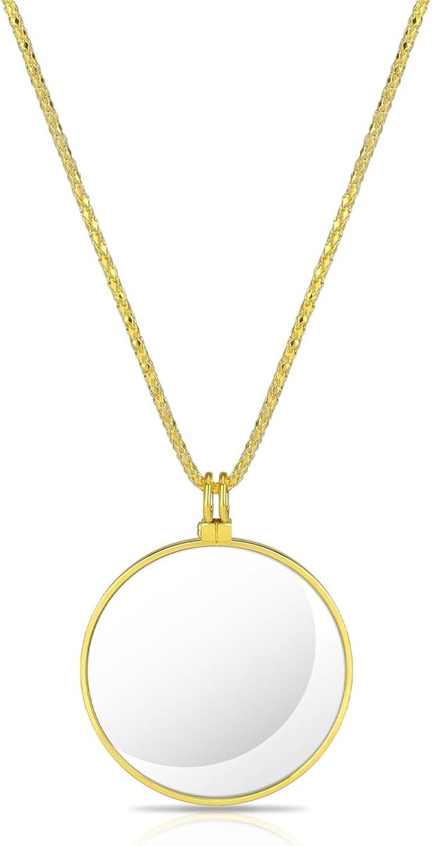 Monoculaire Vergrootglas - Goud - 4,4 cm - Metalen Loep met Hanger en Ketting - Voor Lezen en Onderzoeken