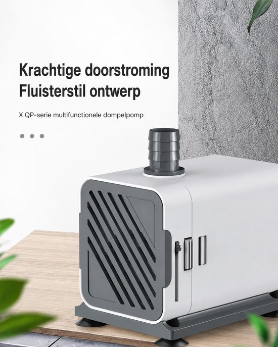 DPLUNIQ Waterpomp - Aquarium - Filterpomp - Filter - Circulatie - 220V - Lage Geluidsniveau - Multifunctioneel - Zuignap - Grijs