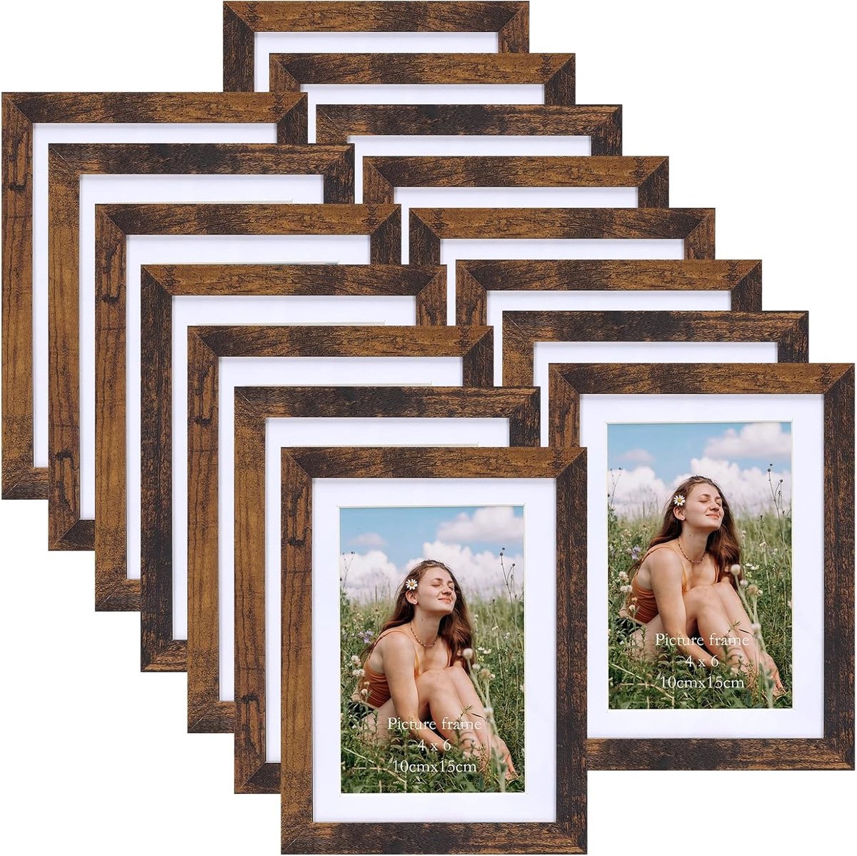 Set van 15 Fotolijsten - Bruin - 13 x 18 cm - MDF Fotolijsten - Voor Thuis en Kantoor