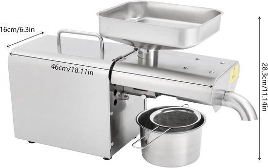 Oliepers Machine - Oliepers Elektrisch - Zelf Olie Maken - Koud en Warm Persen — afbeelding 5