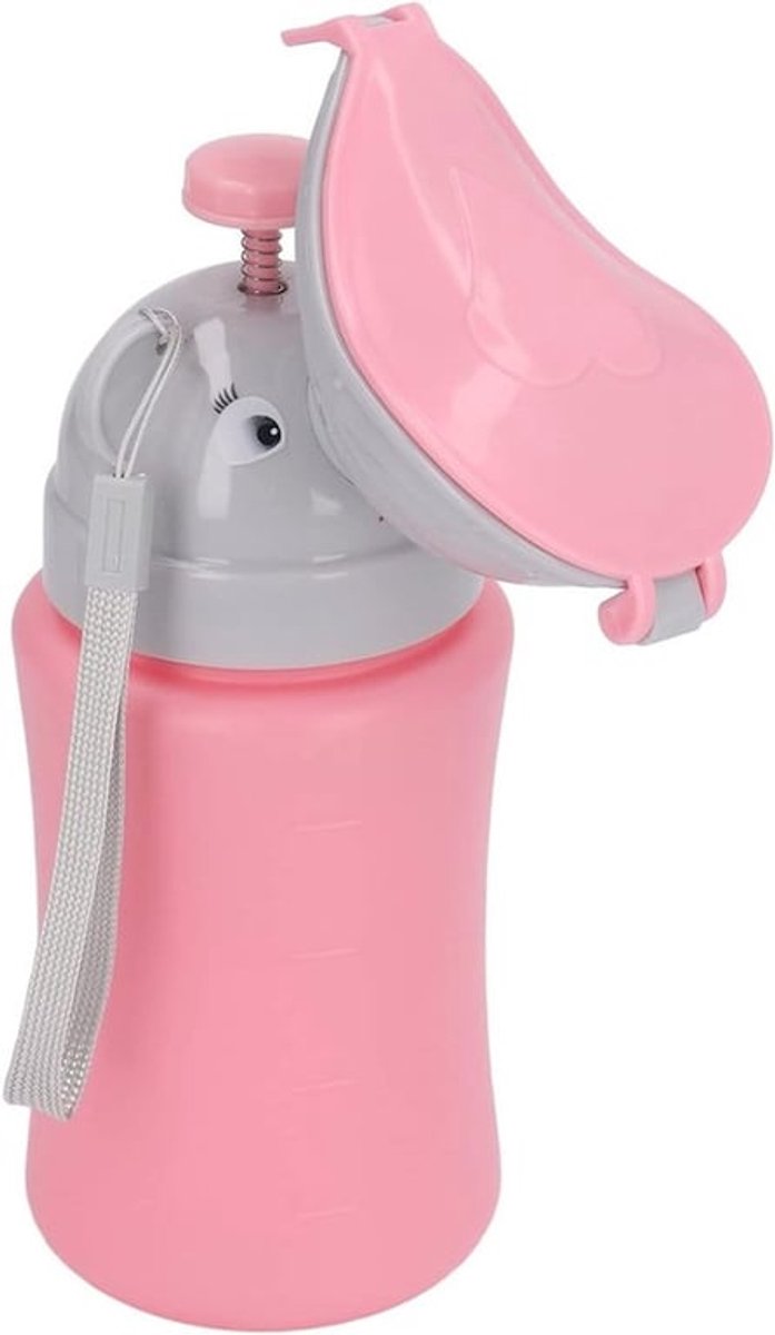 Draagbare Potje, Baby Kind Kinderen Reizen Potje, Hygiënisch Lekvrij Urinoir Noodtoilet, Peuter Plas Training Cup voor Buiten, Plascontainer voor Auto, Reis, Park, Camping, Strand (Roze voor meisje)