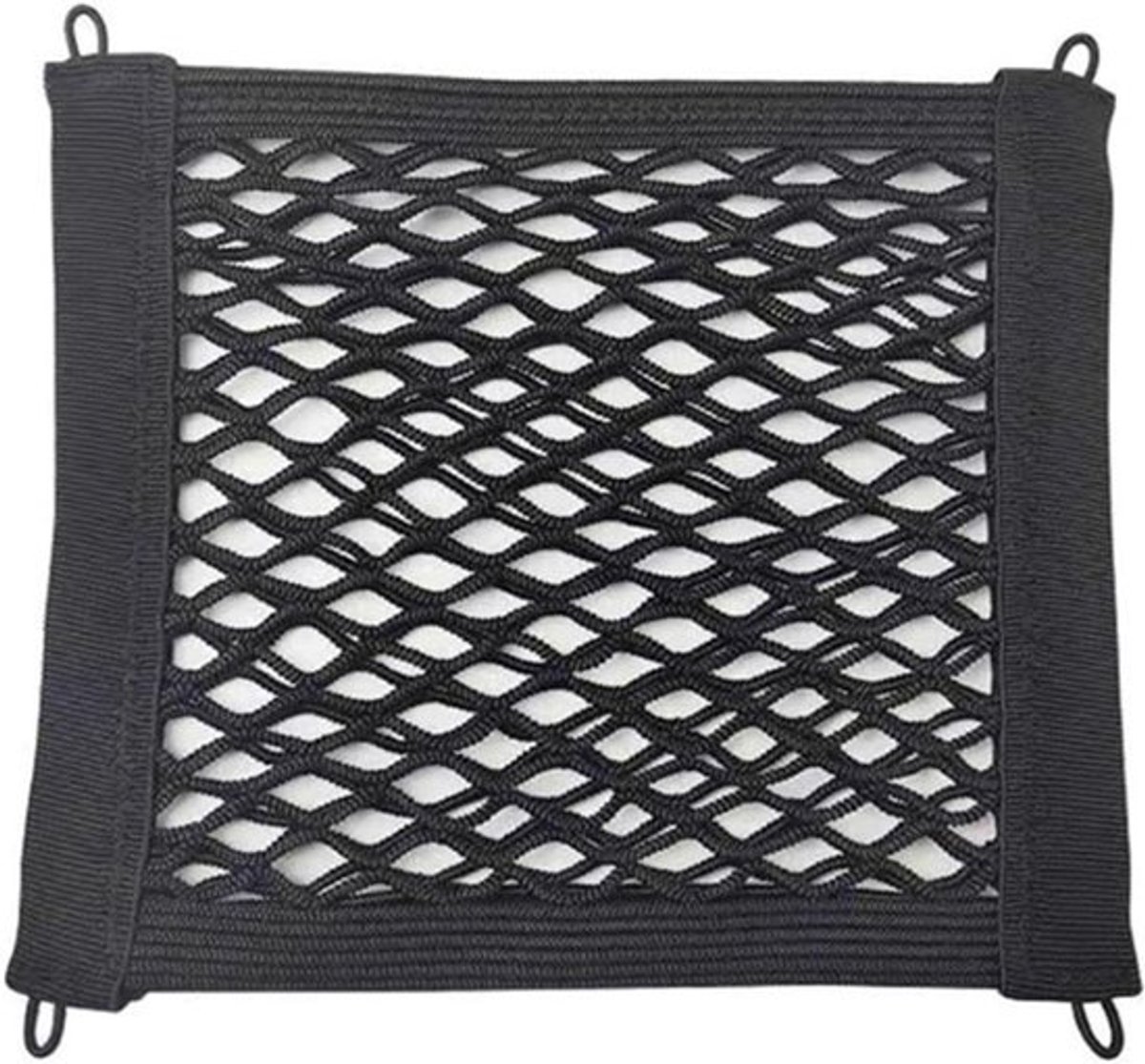 Fietsnet Organisator - Bagagenet Motor - Bagage Vervoeren - Snelhoekclip - 35 x 20 cm - Zwart