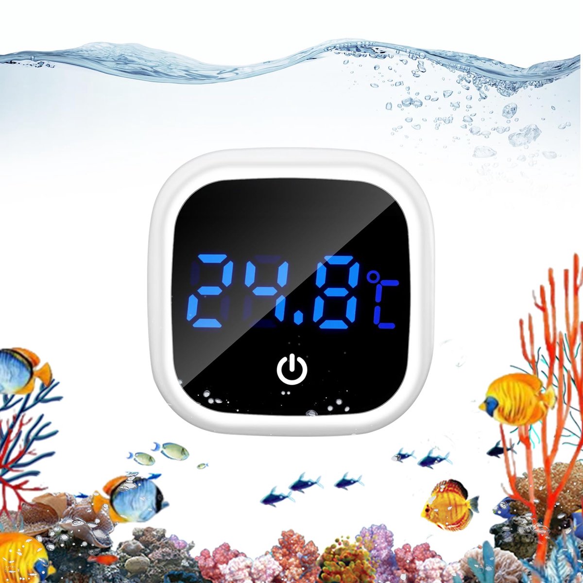 Aquarium Thermometer met LED-display, Digitale Temperatuursensor voor Aquaria