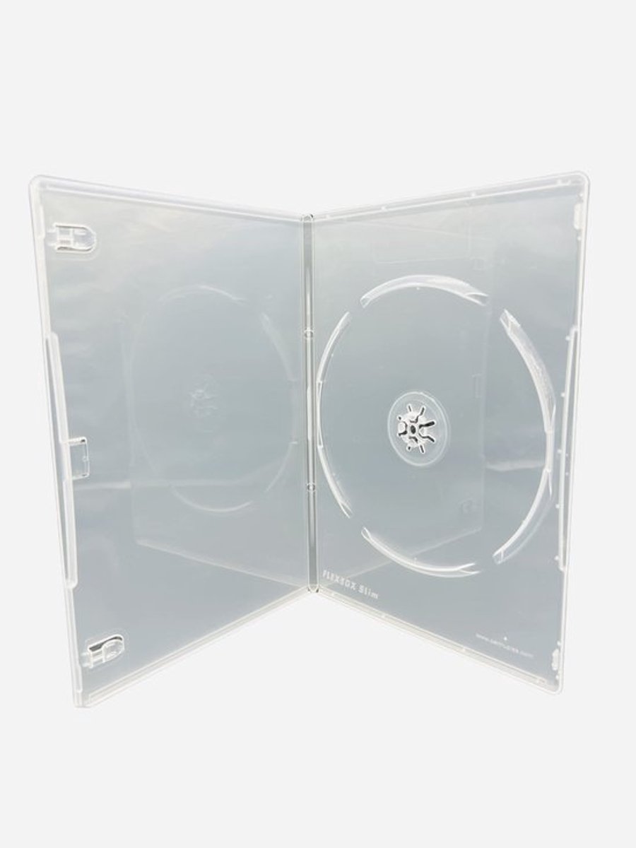 DVD Doos 100 Stuks - Slank - 7mm Rug - Transparant - Voor DVD/CD/Blu-ray - Met buitenhoes voor inlay - Disc Doos