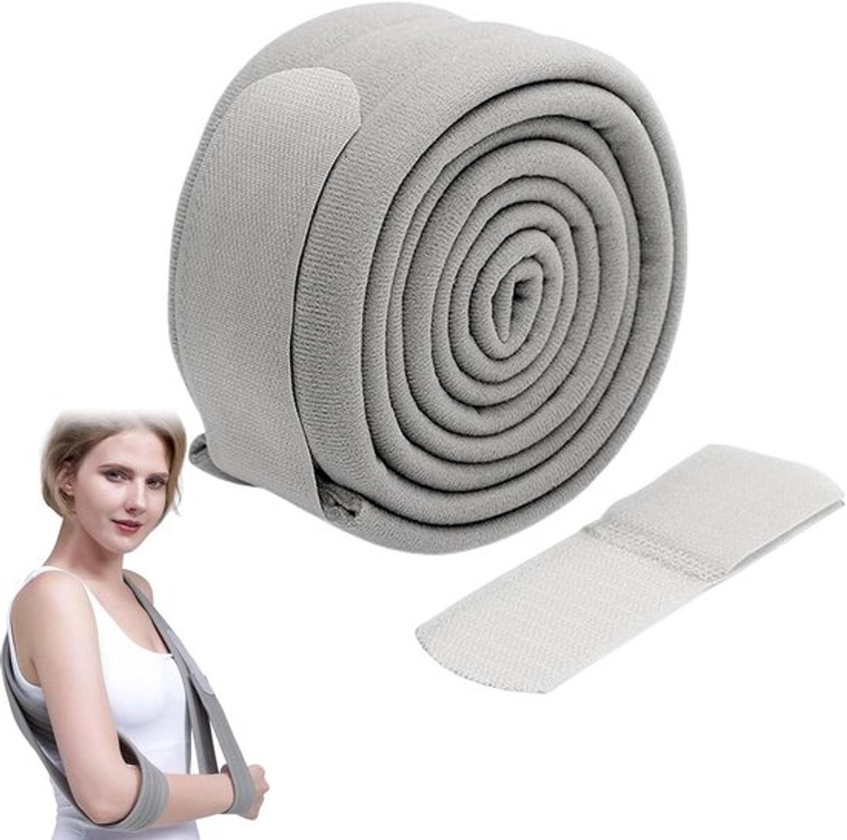 Lichtgewicht Grijs Armlussen met Verstelbare Schoudersteun voor Hand en Elleboog - Ademend en Comfortabel met Verstelbare Armlus