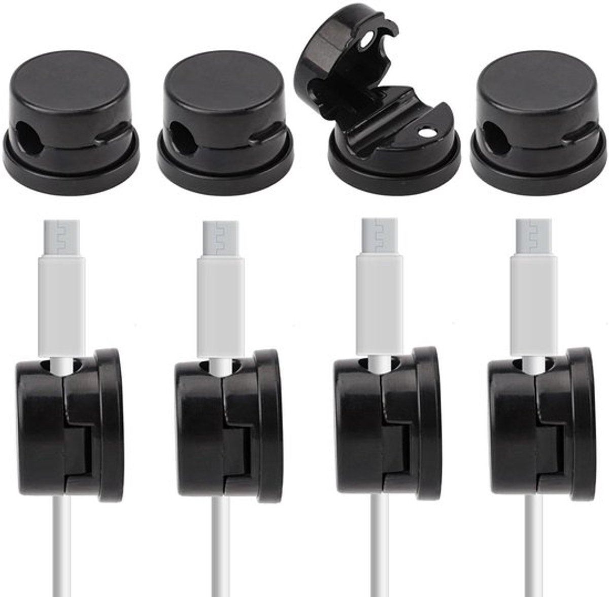 - Magnetische Kabelorganisatoren - Sterke Kabelklemmen - Oplader kabelhouder voor thuis, kantoor en auto