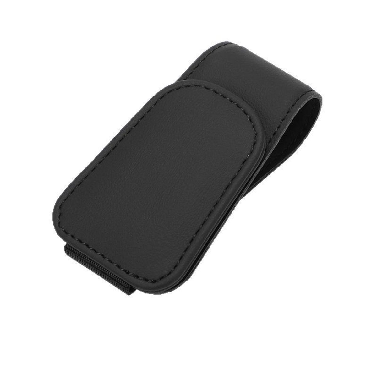 Zonnebril houder voor auto zonnebranden, ultrafijne vezel leer magnetische zonnebrand bril houder en biljettenkaartklem, multifunctionele auto interieur bril houder, universele model (zwart)