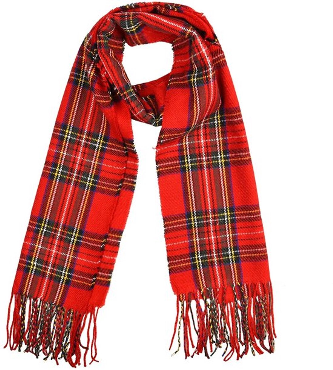 Dailygoods- Tartansjaal Rood - Schotse Stuart Tartan - Zachte Sjaal - Breed 67 cm x