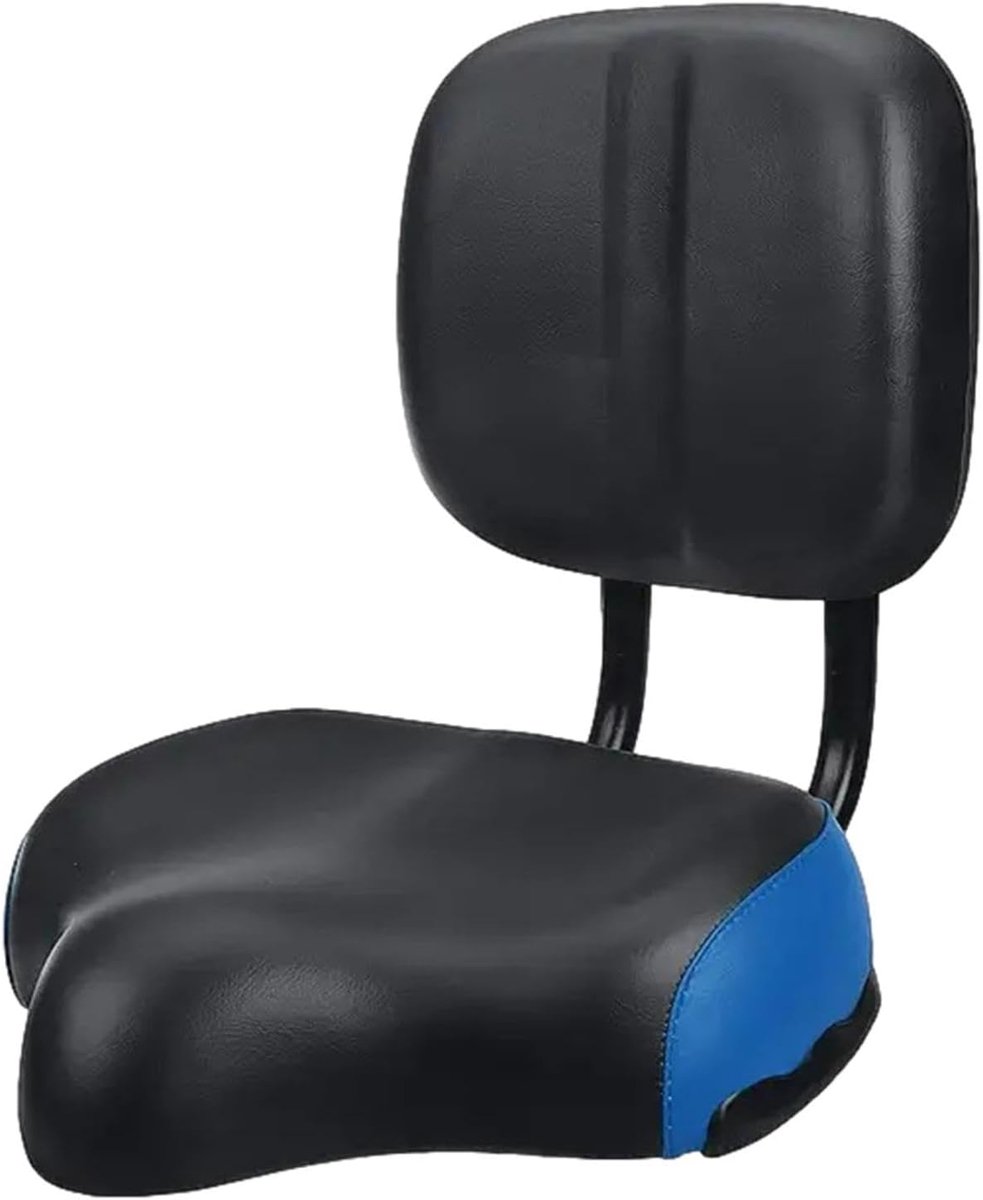 Fietszadel met rugleuning - Comfort zadel - Comfortabel fietsen - Verstelbare rugleuning - Extra breed - Blauw