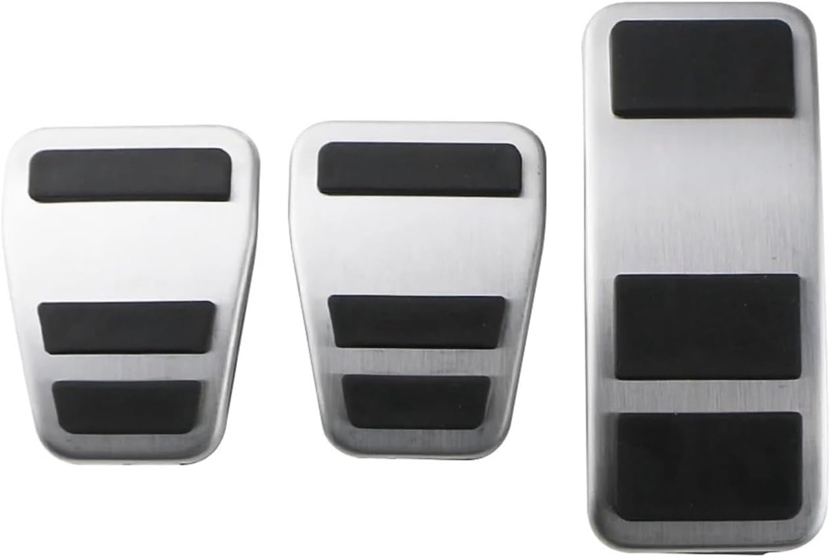 Auto Pedaalhoezen - Voetpedaal Covers - Veiliger Rijden - Verbeterde Grip - MT Pedal - Zilver