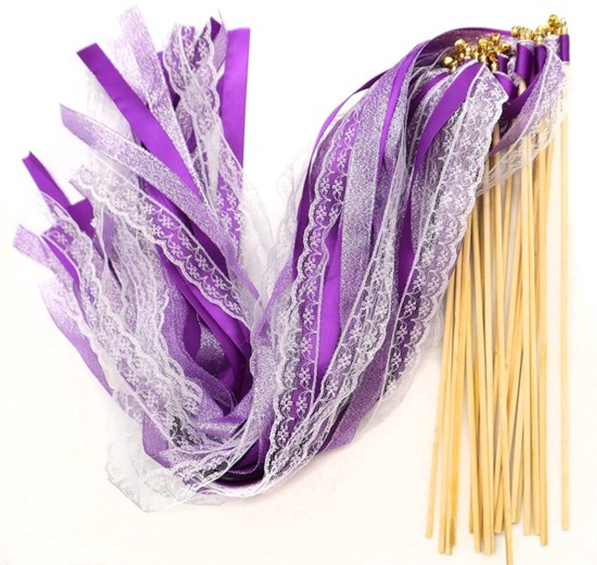 Bruiloftstokjes - Wish Wands - Sprookjesachtige Decoratie - Lila - Feestdecoratie
